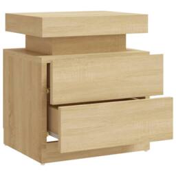 Berkfield Home Bedside Cabinet Sonoma Oak 45x35x52 cm Engineered Wood in Light Tan - Size: 45 x 35 x 52 cm - thumbnail 6