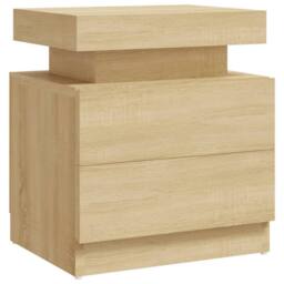 Berkfield Home Bedside Cabinet Sonoma Oak 45x35x52 cm Engineered Wood in Light Tan - Size: 45 x 35 x 52 cm - thumbnail 1
