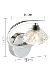 Harper Living Single Right Curved Wall Light & Sconce, Clear Glass Shade, Polished Chrome Finish in Metallic Silver - thumbnail 6