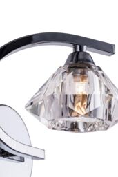 Harper Living Single Right Curved Wall Light & Sconce, Clear Glass Shade, Polished Chrome Finish in Metallic Silver - thumbnail 4