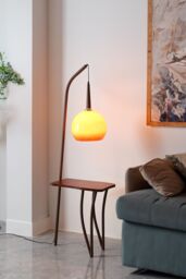 Living and Home Vintage Style Floor Lamp with Irregular Design and Pomelo-Shaped Lampshade