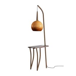 Living and Home Vintage Style Floor Lamp with Irregular Design and Pomelo-Shaped Lampshade - thumbnail 4