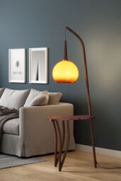Living and Home Vintage Style Floor Lamp with Irregular Design and Pomelo-Shaped Lampshade - thumbnail 3