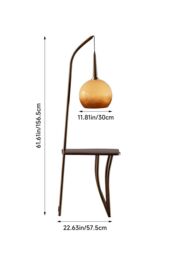 Living and Home Vintage Style Floor Lamp with Irregular Design and Pomelo-Shaped Lampshade - thumbnail 6