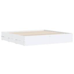 Berkfield Home Modern Bed Frame with Drawers without Mattress White 200x200 cm - thumbnail 4
