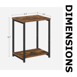 Pirlo Plush 2 Tier Side End Table With Steel Frame Black - thumbnail 8