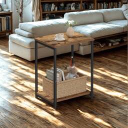 Pirlo Plush 2 Tier Side End Table With Steel Frame Black - thumbnail 2