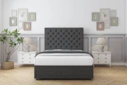 "Sloomy Mayfair Dumfries Divan Set 2 Drawers-54"" Headboard in Dark Grey - Size: King" - thumbnail 2