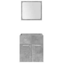 Berkfield Home 5 Piece Bathroom Furniture Set Concrete Grey Engineered Wood - thumbnail 6