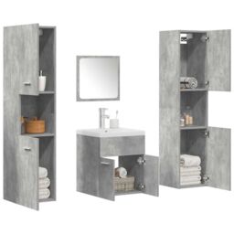 Berkfield Home 5 Piece Bathroom Furniture Set Concrete Grey Engineered Wood