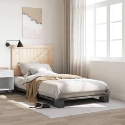 Berkfield Home Bed Frame without Mattress Grey 100x200 cm Solid Wood Pine - thumbnail 2
