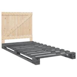 Berkfield Home Bed Frame without Mattress Grey 100x200 cm Solid Wood Pine - thumbnail 3