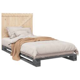 Berkfield Home Bed Frame without Mattress Grey 100x200 cm Solid Wood Pine - thumbnail 4