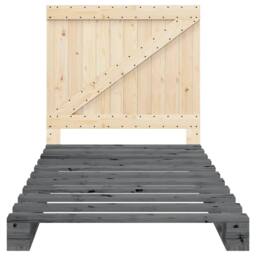 Berkfield Home Bed Frame without Mattress Grey 100x200 cm Solid Wood Pine - thumbnail 5