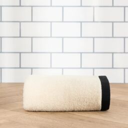 OHS Border Trim Premium Cotton Hand Towel Soft Absorbent in Cream - thumbnail 3
