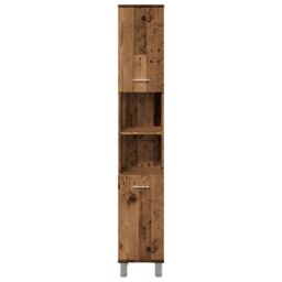 Berkfield Home Bathroom Cabinet Old Wood 30x30x179 cm Engineered Wood in Brown - Size: 30 x 30 x 179 cm - thumbnail 4