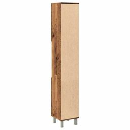 Berkfield Home Bathroom Cabinet Old Wood 30x30x179 cm Engineered Wood in Brown - Size: 30 x 30 x 179 cm - thumbnail 6