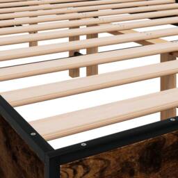 Berkfield Home Durable Bed Frame without Mattress Smoked Oak 140x190 cm in Brown - thumbnail 7