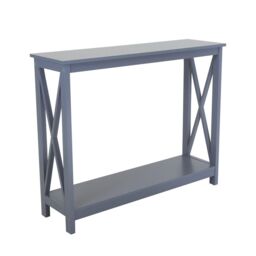 Charles Bentley Tetbury Country Style Wooden Hallway Side Console Table Grey - thumbnail 1