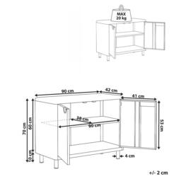 Wyld and Coco Beige Steel 2 Door Storage Adjustable Shelves for Home Office - thumbnail 3