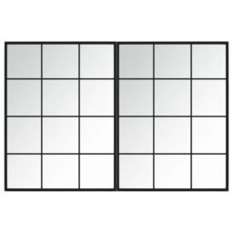 Berkfield Home Wall Mirrors 2 pcs Black 80x60 cm Metal - thumbnail 2