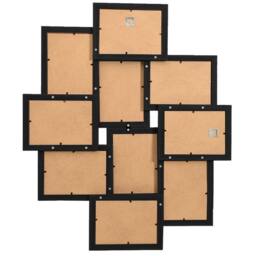 Berkfield Home Modern Collage Photo Frame for 10x(13x18 cm) Picture Black MDF - Size: 13x18 cm