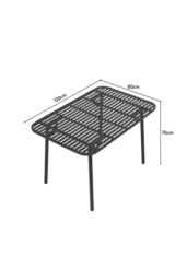 Living and Home Outdoor Garden Metal Dining Table in Black - thumbnail 2
