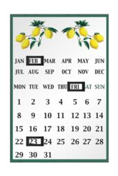 Orsina Fruits Magnetic Calendar, Lemon Tree Design With Month & Date Tiles, Reusable & Easy-To-Update Metal - thumbnail 2