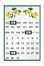 Orsina Fruits Magnetic Calendar, Lemon Tree Design With Month & Date Tiles, Reusable & Easy-To-Update Metal - thumbnail 1