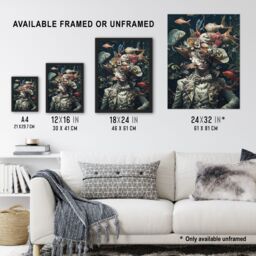"Artery8 Victorian Atlantean Surreal Underwater Portrait Framed Art Print - Size: W12"" x H16""" - thumbnail 3