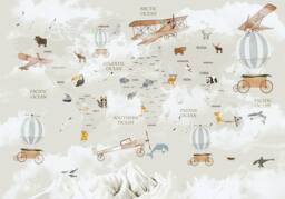 Superfresco Easy Around the World Sage Print To Order 3m x 2.8m Mural in Green - thumbnail 2