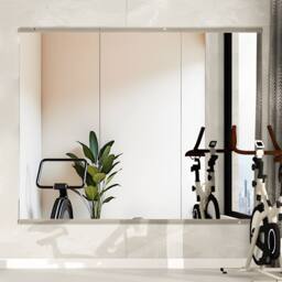 CASSILANDO 3 PCS Large Frameless Gym Mirror 143.5x60cm Tempered Glass in Silver - Size: 143.5 cm x 60 cm x 0.9 cm - thumbnail 2
