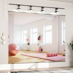 CASSILANDO 3 PCS Large Frameless Gym Mirror 143.5x60cm Tempered Glass in Silver - Size: 143.5 cm x 60 cm x 0.9 cm - thumbnail 1