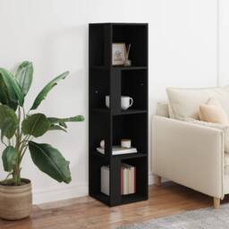 Berkfield Home Stylish Corner Cabinet Black 33x33x132 cm Engineered Wood - Size: 33 x 33 x 132 cm