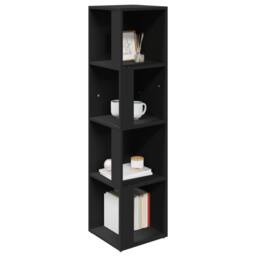Berkfield Home Stylish Corner Cabinet Black 33x33x132 cm Engineered Wood - Size: 33 x 33 x 132 cm - thumbnail 4