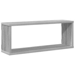 Berkfield Home Wall Cube Shelves 4 pcs Grey Sonoma 60x15x23 cm Engineered Wood - Size: 60 x 15 x 23 cm - thumbnail 6