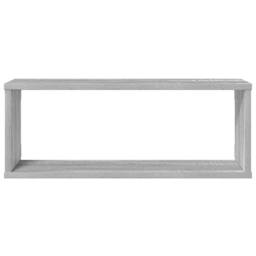 Berkfield Home Wall Cube Shelves 4 pcs Grey Sonoma 60x15x23 cm Engineered Wood - Size: 60 x 15 x 23 cm - thumbnail 5