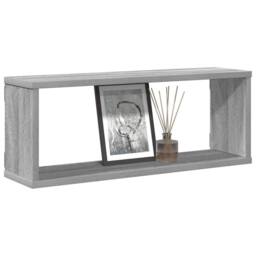 Berkfield Home Wall Cube Shelves 4 pcs Grey Sonoma 60x15x23 cm Engineered Wood - Size: 60 x 15 x 23 cm - thumbnail 4
