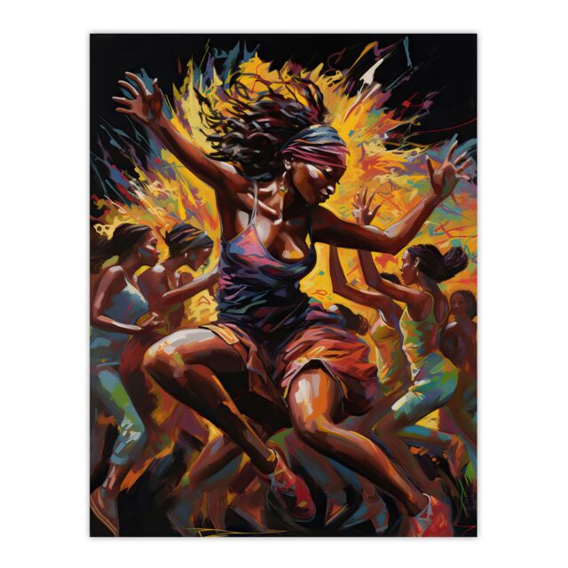 "Artery8 Wall Art Print Agbadza Dance West Africa Benin Togo Ghana Rhythm Body Energy Theatre Arts Artwork Poster - Size: W24"" x H32""" - image 1
