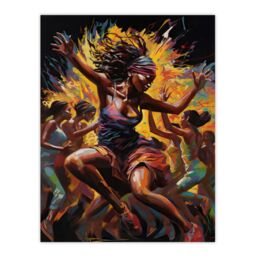 "Artery8 Wall Art Print Agbadza Dance West Africa Benin Togo Ghana Rhythm Body Energy Theatre Arts Artwork Poster - Size: W24"" x H32""" - thumbnail 1