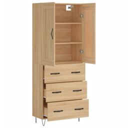 Berkfield Home Highboard Sonoma Oak 69.5x34x180 cm Engineered Wood in Brown - thumbnail 4