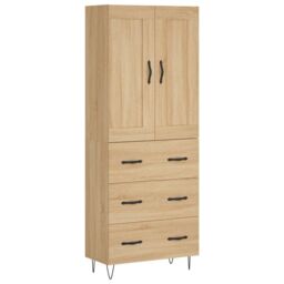 Berkfield Home Highboard Sonoma Oak 69.5x34x180 cm Engineered Wood in Brown - thumbnail 2