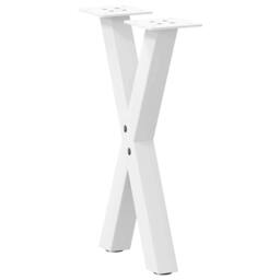 Berkfield Home Coffee Table Legs X-Shaped 2 pcs White 38x(42-43) cm Steel - thumbnail 4