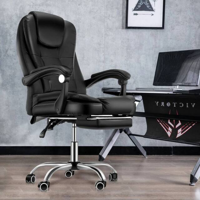 SPETLEK Massage Office Chair Gaming PC Computer Desk Executive in Black - Size: 0.6m2 - image 1