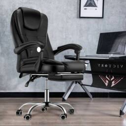 SPETLEK Massage Office Chair Gaming PC Computer Desk Executive in Black - Size: 0.6m2 - thumbnail 1
