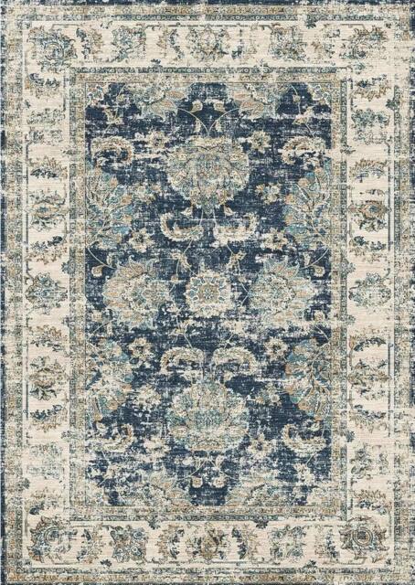 THE RUGS Perla Vintage Washable Rug - Ultra Soft Polyamide Non Slip Design in Blue - Size: 60 cm x 180 cm - image 1