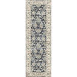 THE RUGS Perla Vintage Washable Rug - Ultra Soft Polyamide Non Slip Design in Blue - Size: 60 cm x 180 cm - thumbnail 3