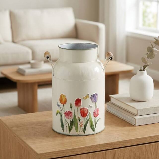 Garden Greatness Embossed Tulip Bud Vase in Cream - Size: 1 Pack