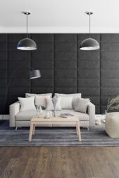 Aspire EasyMount Wall Mounted Upholstered Panels, Modular DIY Headboard in Plush Velvet Fabric (Pack of 2) in Grey - thumbnail 4