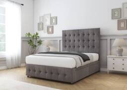 "Sloomy Berlin Naples Divan Base No Drawers - 54"" Headboard & 12"" Footboard in Grey - Size: Small Single" - thumbnail 3